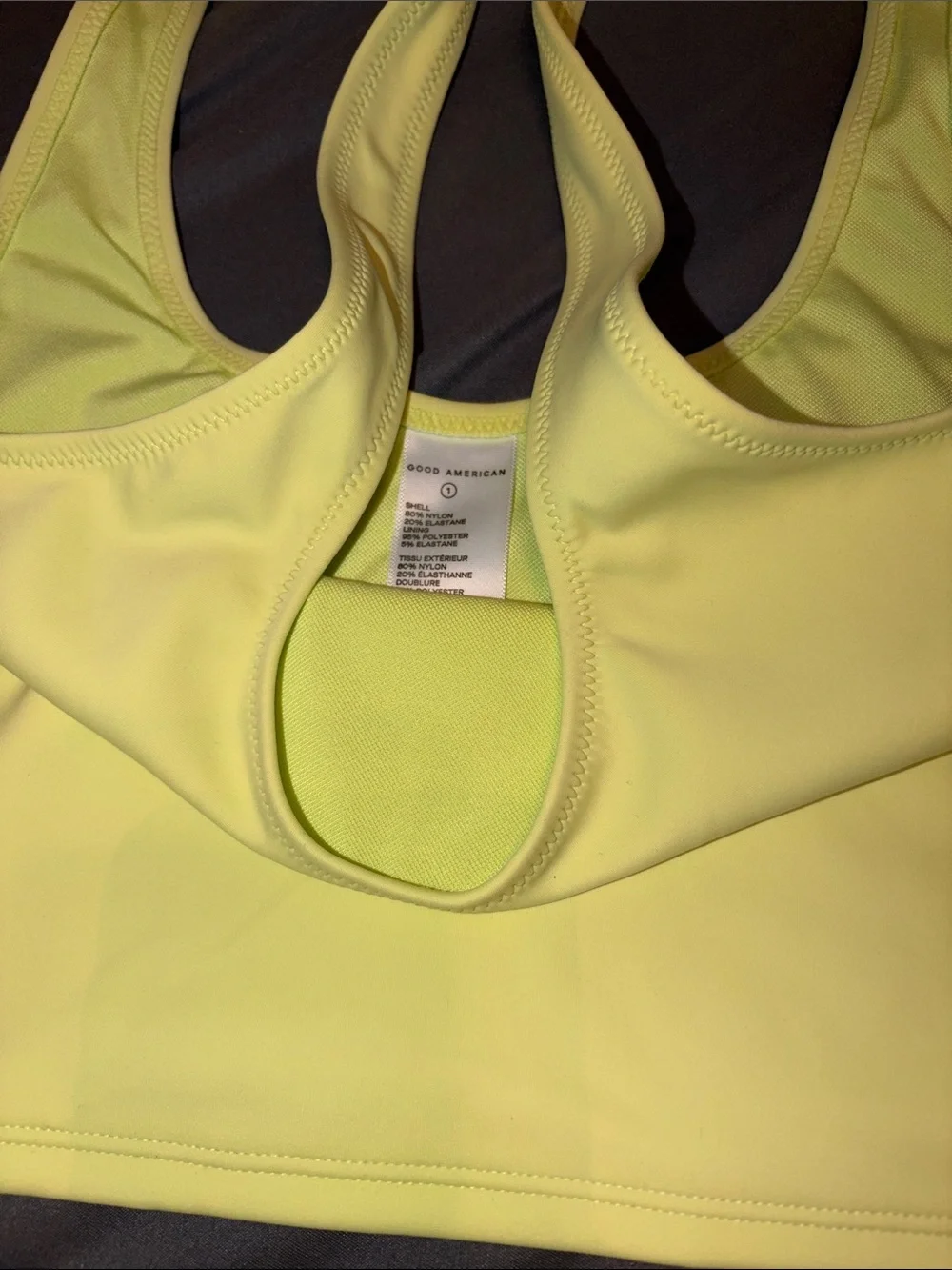 Good American Lemon Crop Bikini Top with High-Waist Bottom - Light Yellow
